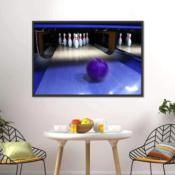 Bowling Ball & Pins Canvas Wall Art