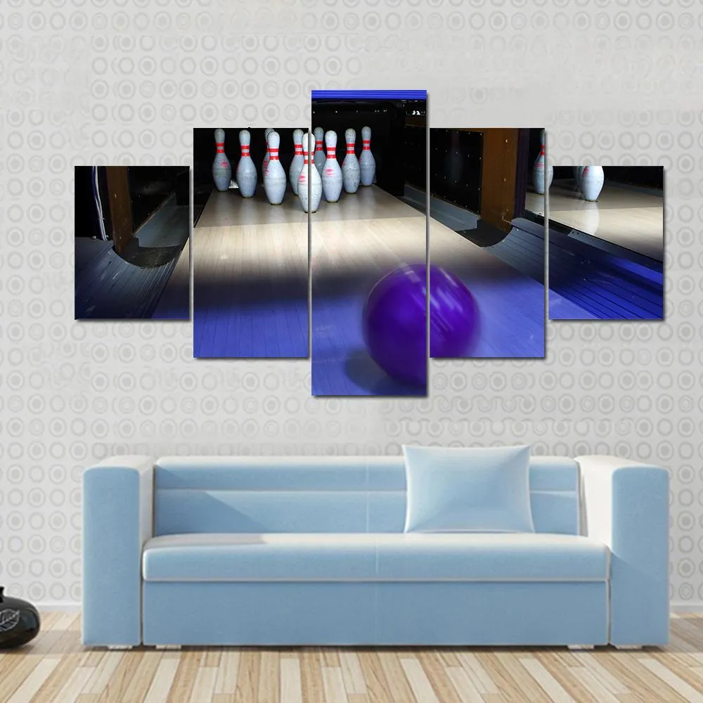 Bowling Ball & Pins Canvas Wall Art