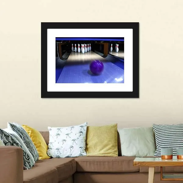 Bowling Ball & Pins Canvas Wall Art