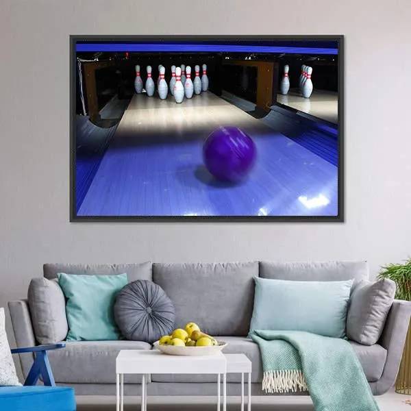 Bowling Ball & Pins Canvas Wall Art