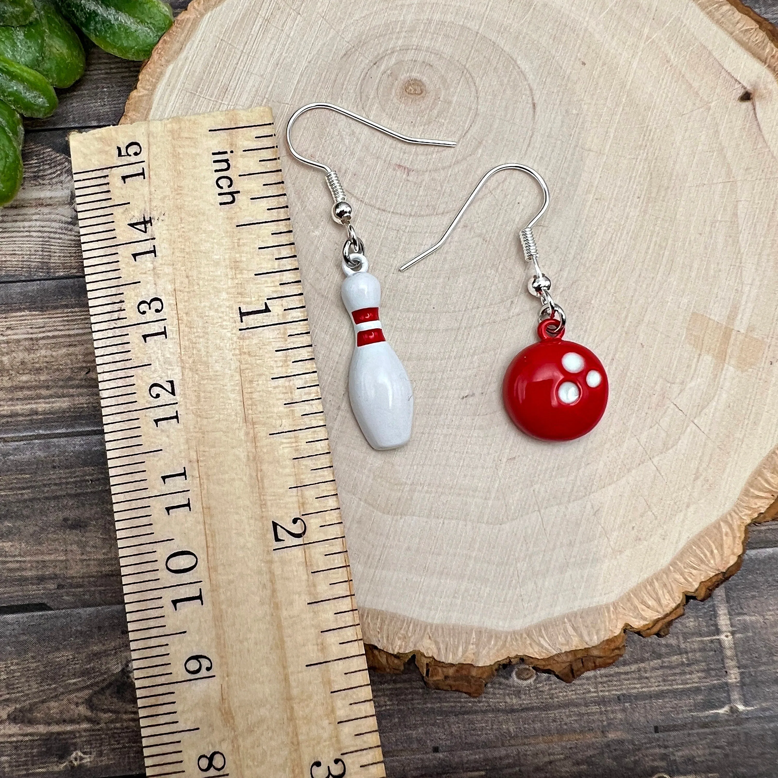 Bowling Ball / Pin Mismatched Sports Earrings