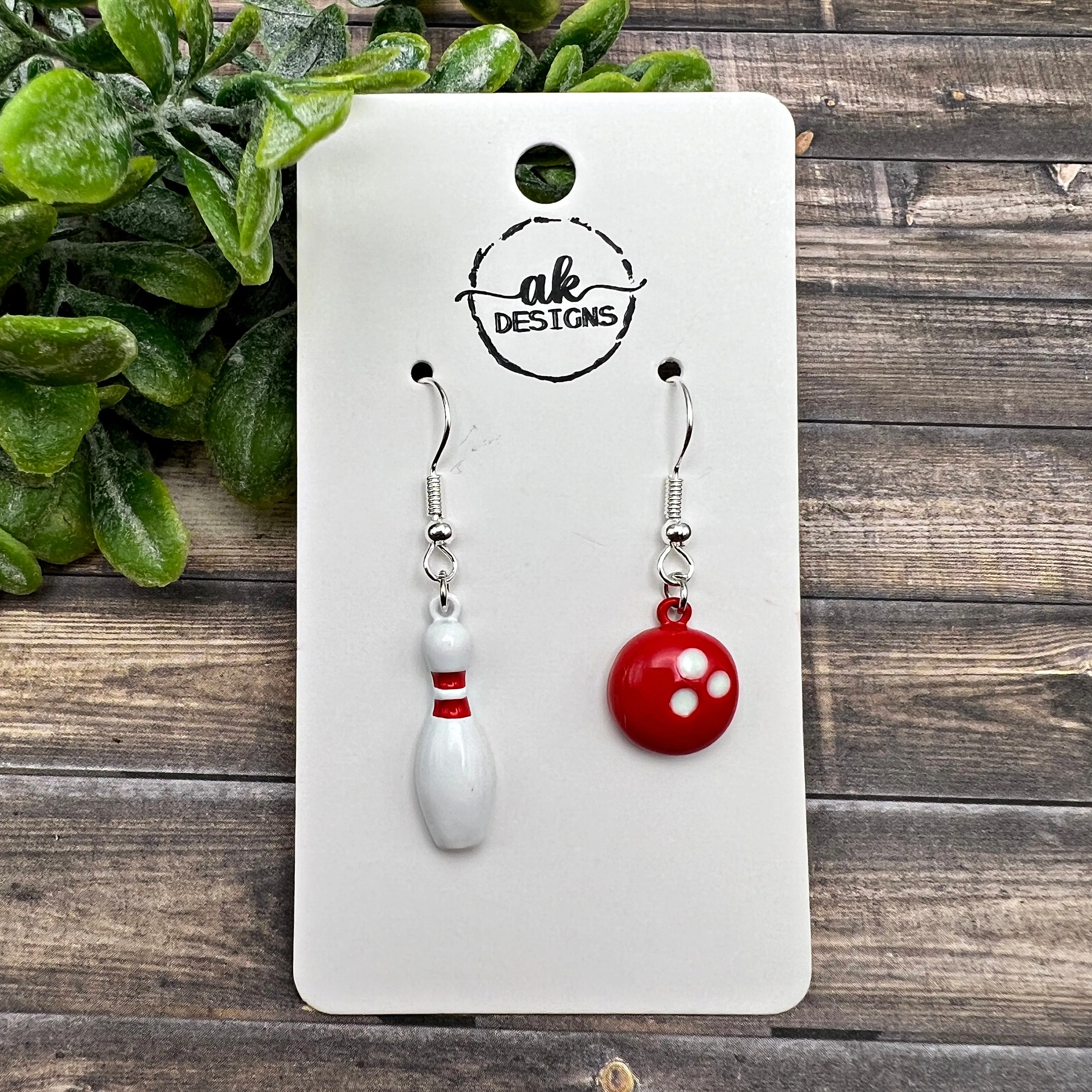 Bowling Ball / Pin Mismatched Sports Earrings