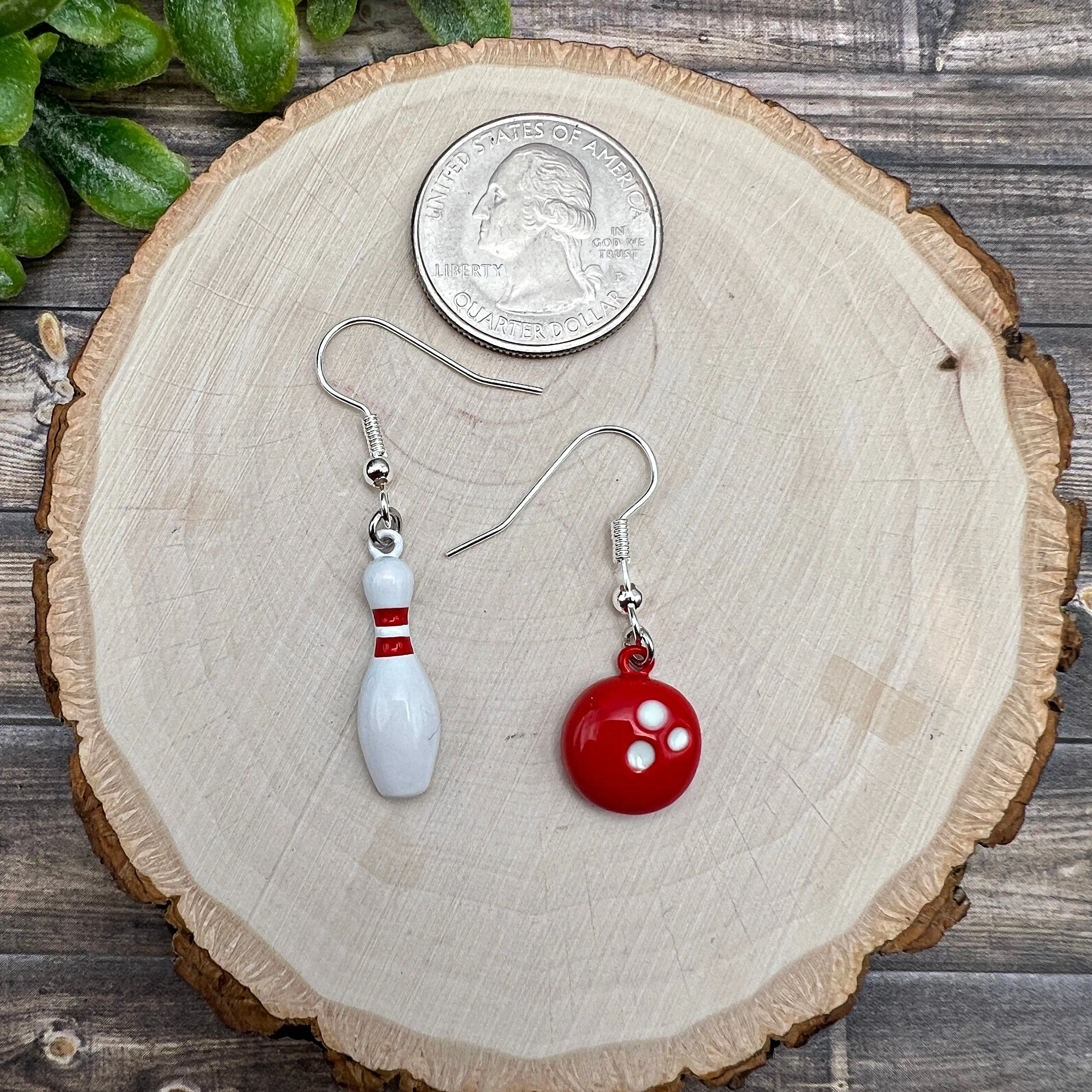 Bowling Ball / Pin Mismatched Sports Earrings