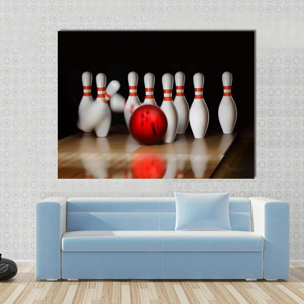 Bowling Strike Canvas Wall Art