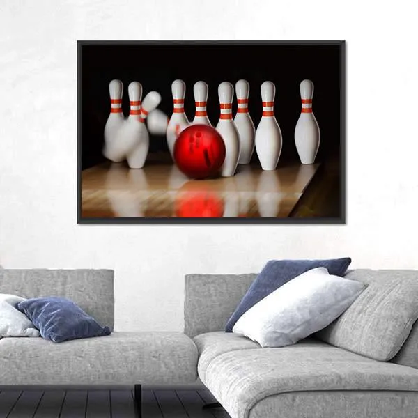 Bowling Strike Canvas Wall Art