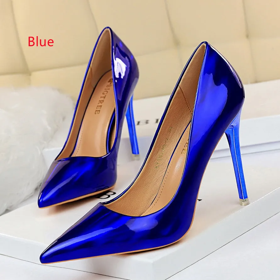 Bright Patent Leather Shallow Mmouth Shoes