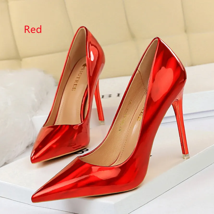 Bright Patent Leather Shallow Mmouth Shoes