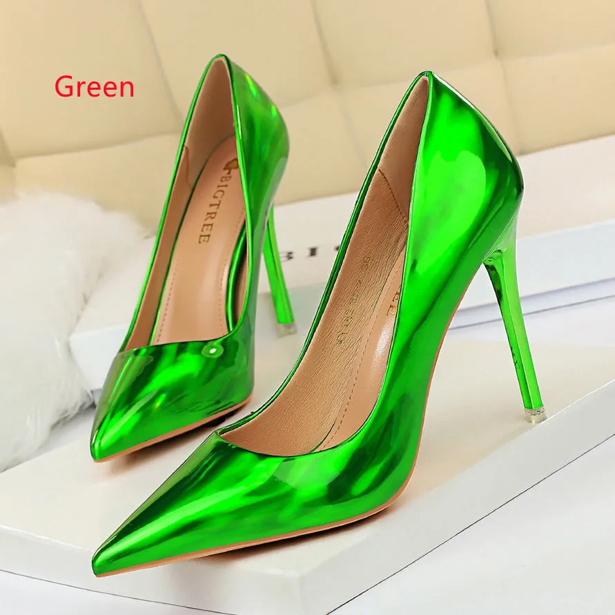 Bright Patent Leather Shallow Mmouth Shoes