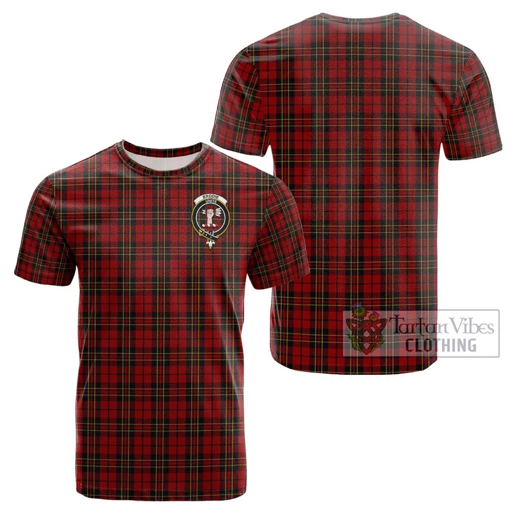 Brodie Tartan Cotton T-Shirt with Family Crest