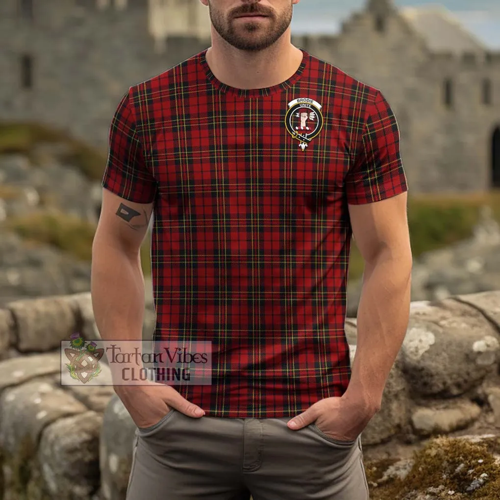 Brodie Tartan Cotton T-Shirt with Family Crest