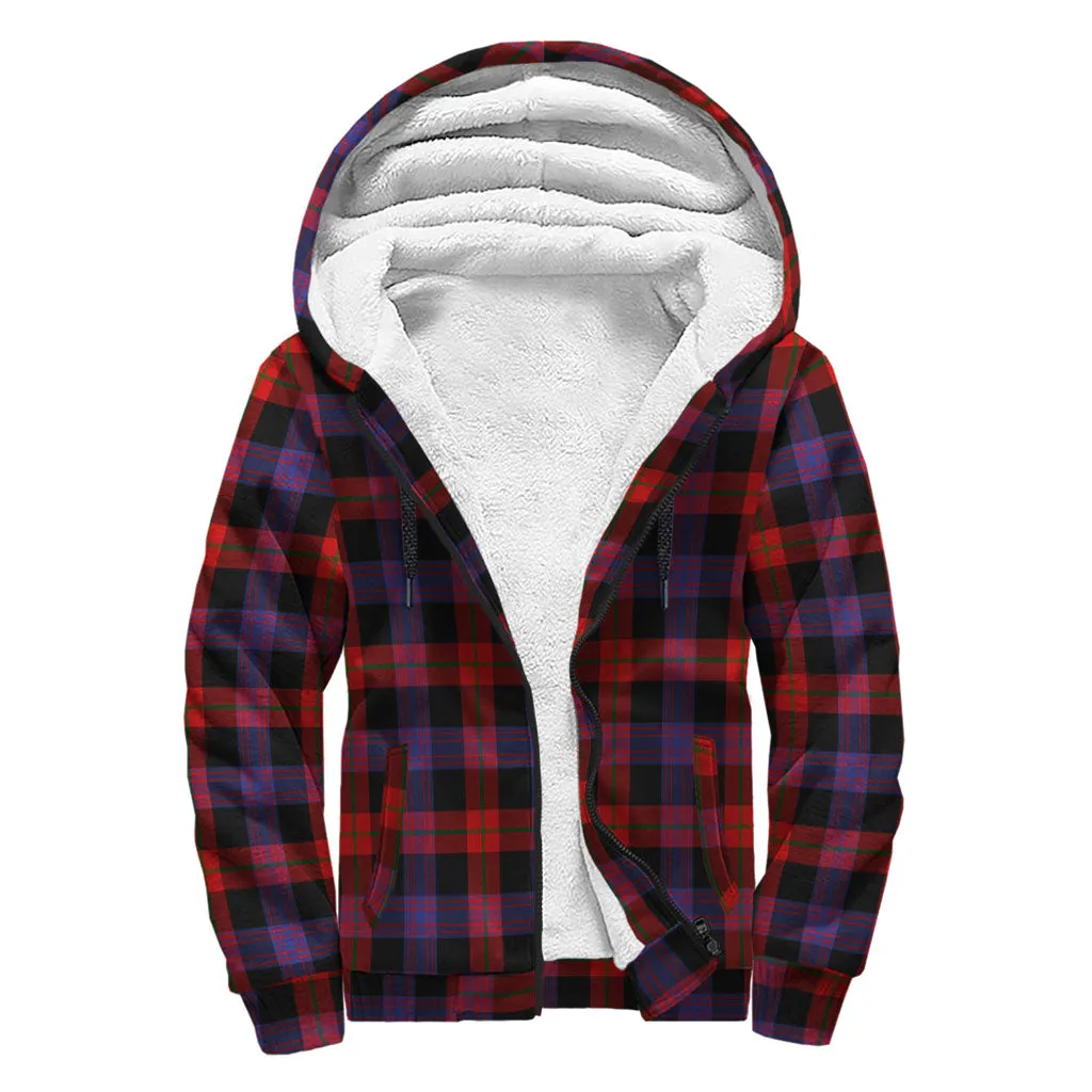 Broun Modern Tartan Sherpa Hoodie with Family Crest