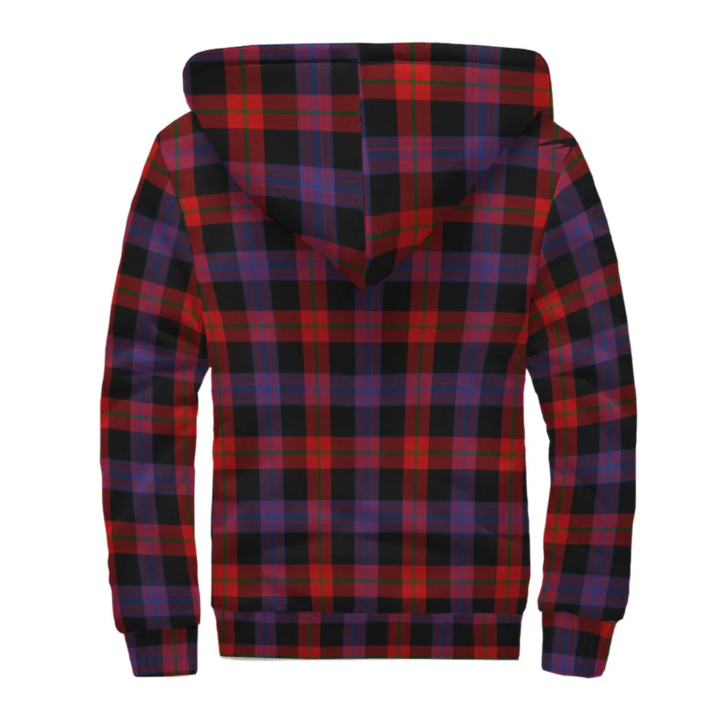 Broun Modern Tartan Sherpa Hoodie with Family Crest