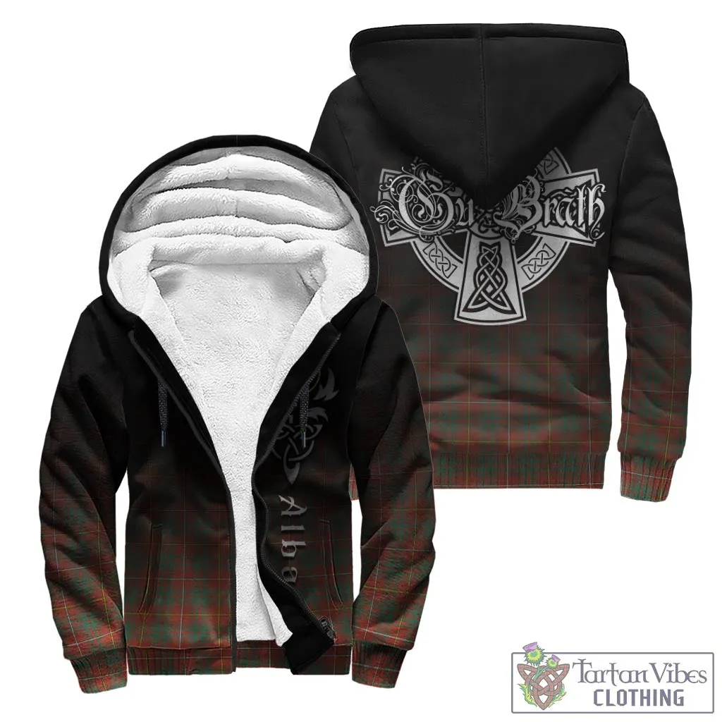 Bruce Ancient Tartan Sherpa Hoodie Featuring Alba Gu Brath Family Crest Celtic Inspired