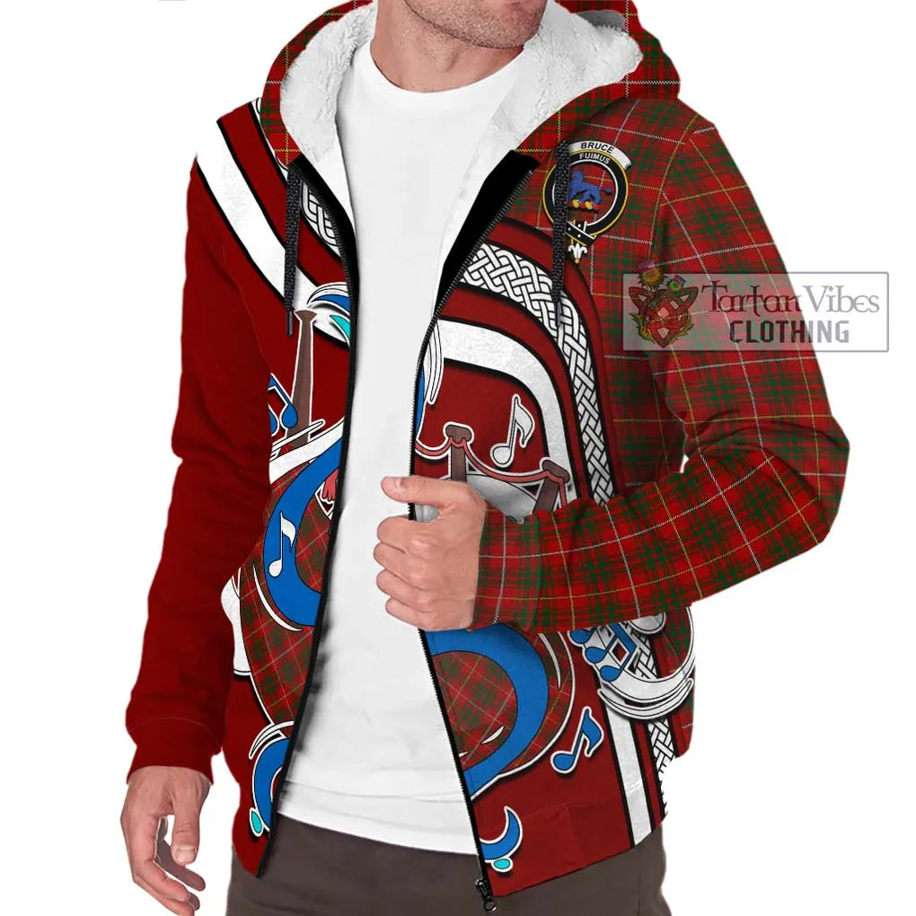 Bruce Tartan Sherpa Hoodie with Epic Bagpipe Style