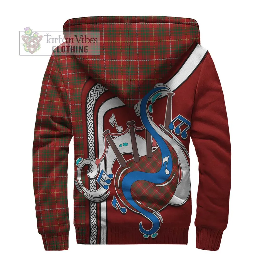 Bruce Tartan Sherpa Hoodie with Epic Bagpipe Style