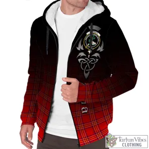 Burnett Modern Tartan Sherpa Hoodie Featuring Alba Gu Brath Family Crest Celtic Inspired