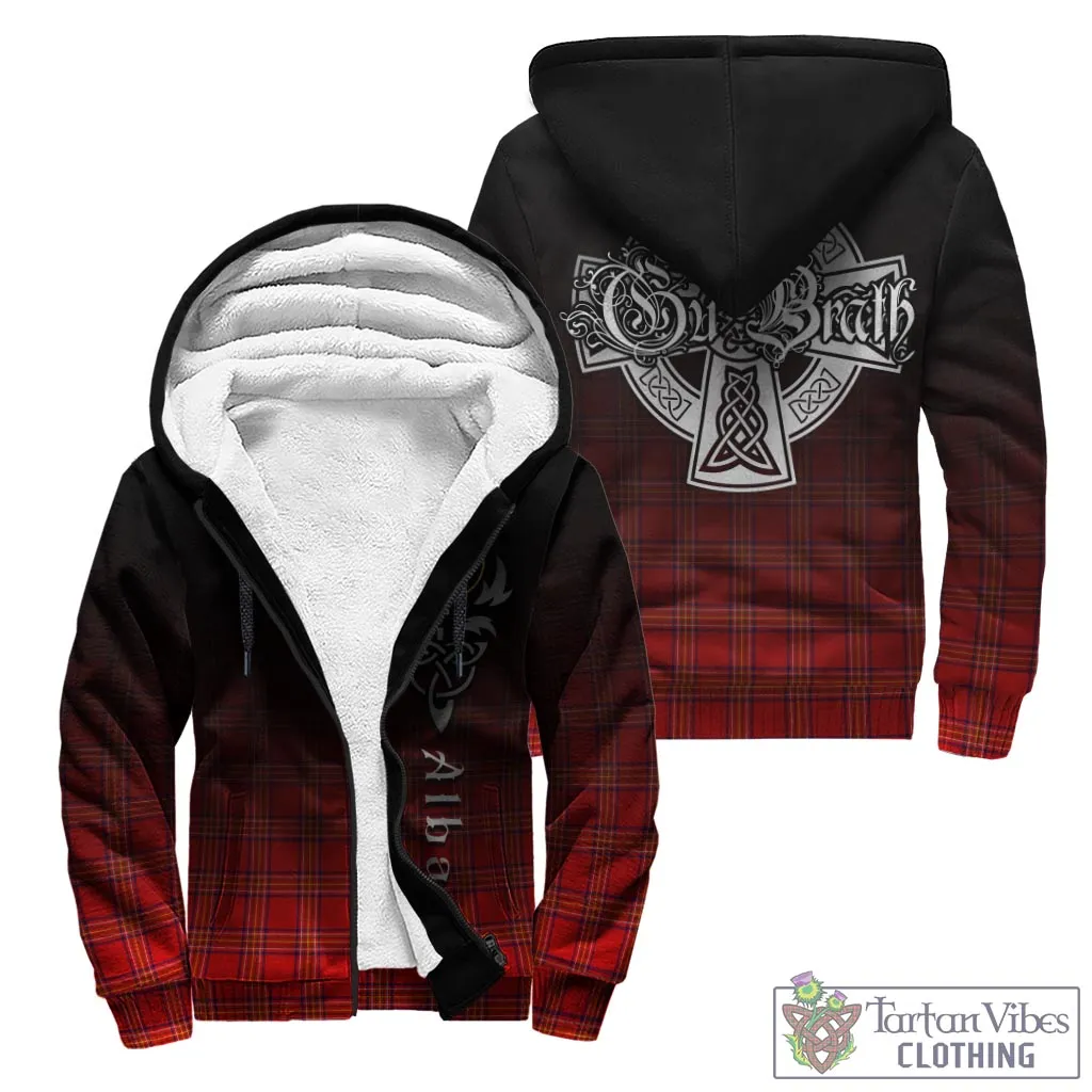 Burnett Modern Tartan Sherpa Hoodie Featuring Alba Gu Brath Family Crest Celtic Inspired