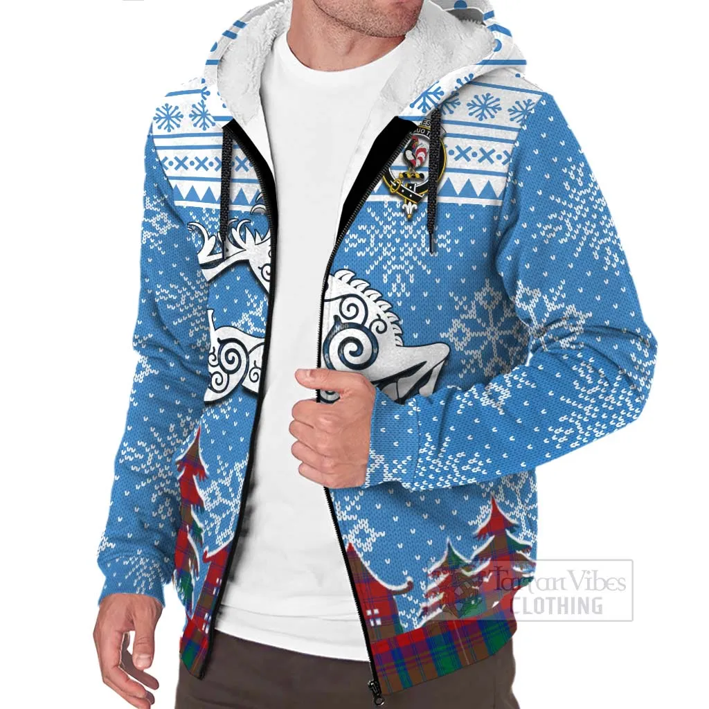 Byres (Byses) Clan Christmas Sherpa Hoodie Celtic Reindeer Style