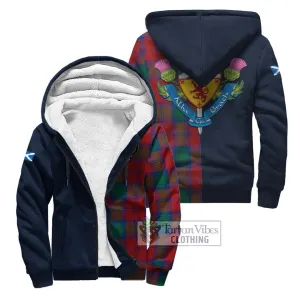 Byres (Byses) Tartan Sherpa Hoodie Alba with Scottish Lion Royal Arm Half Style