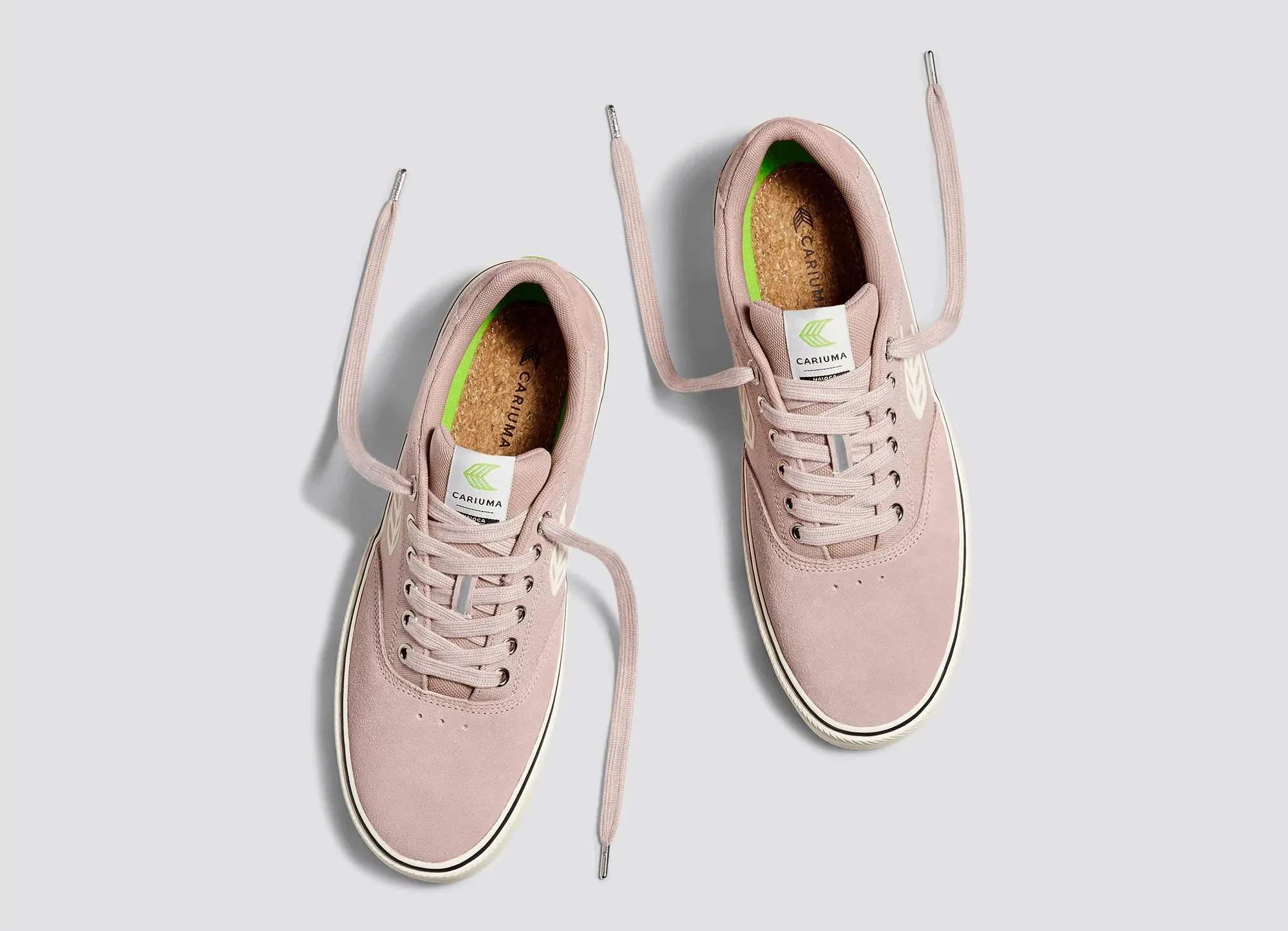 Cariuma NAIOCA Skate Rose Suede and Canvas Ivory