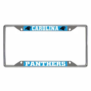 Carolina Panthers Chrome Metal License Plate Frame, 6.25in x 12.25in