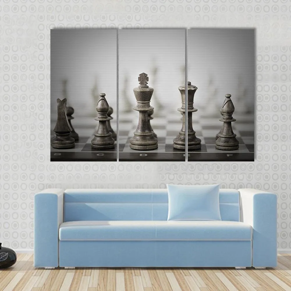 Chess Game Abstract Canvas Wall Art