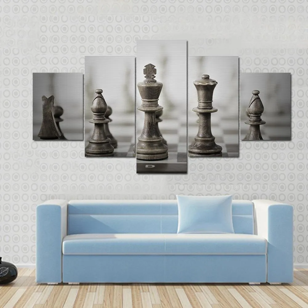 Chess Game Abstract Canvas Wall Art