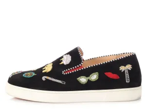 Christian Louboutin Black Pik N Luck Suede Skater Shoes