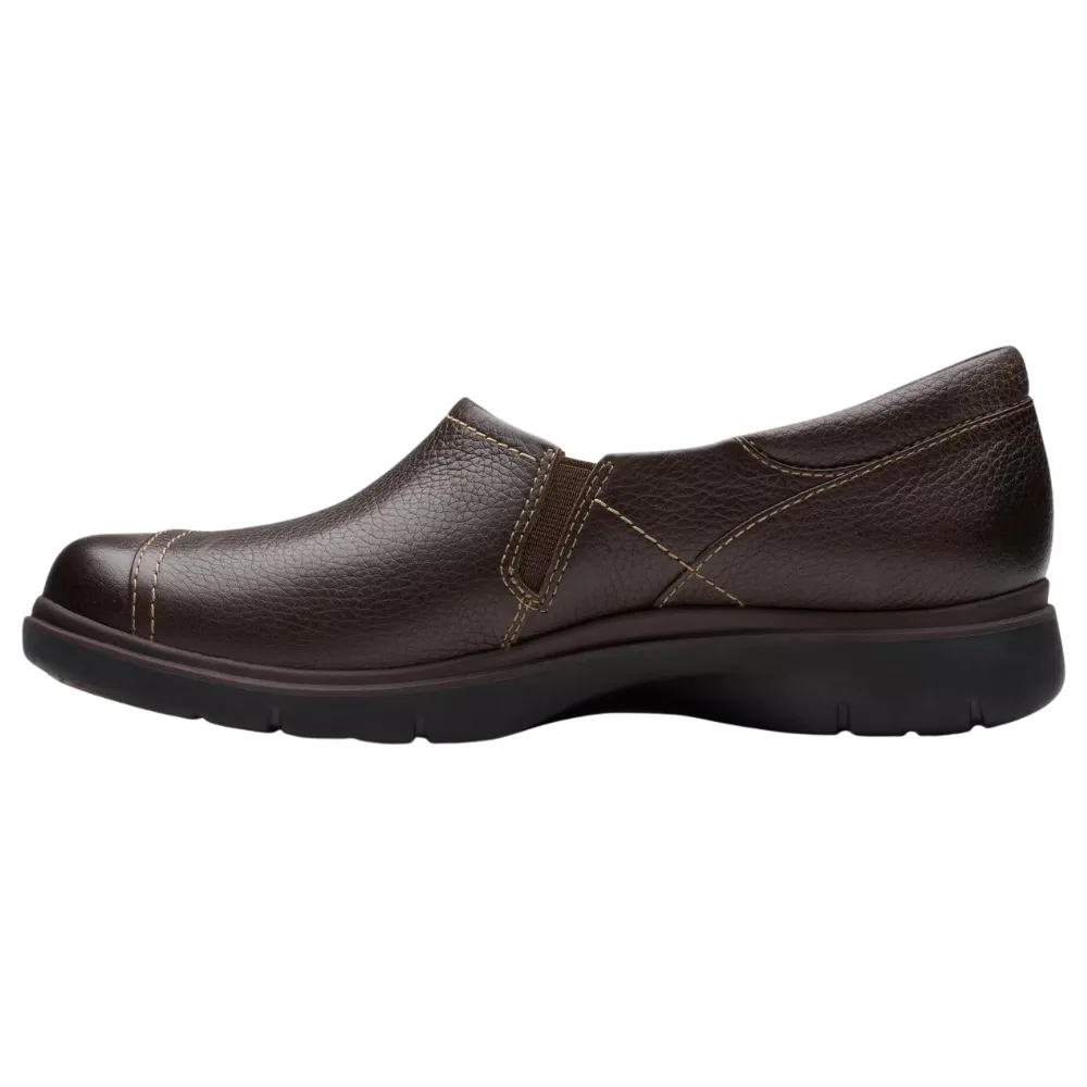 Clarks Certina Ease Dark Brown Leather Slip-On (Women's)