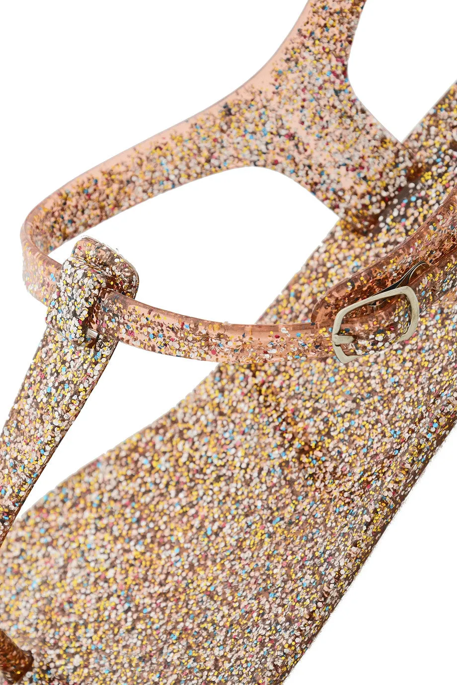 COLORS OF CALIFORNIA GLITTER Bronze T-Bar Sandals