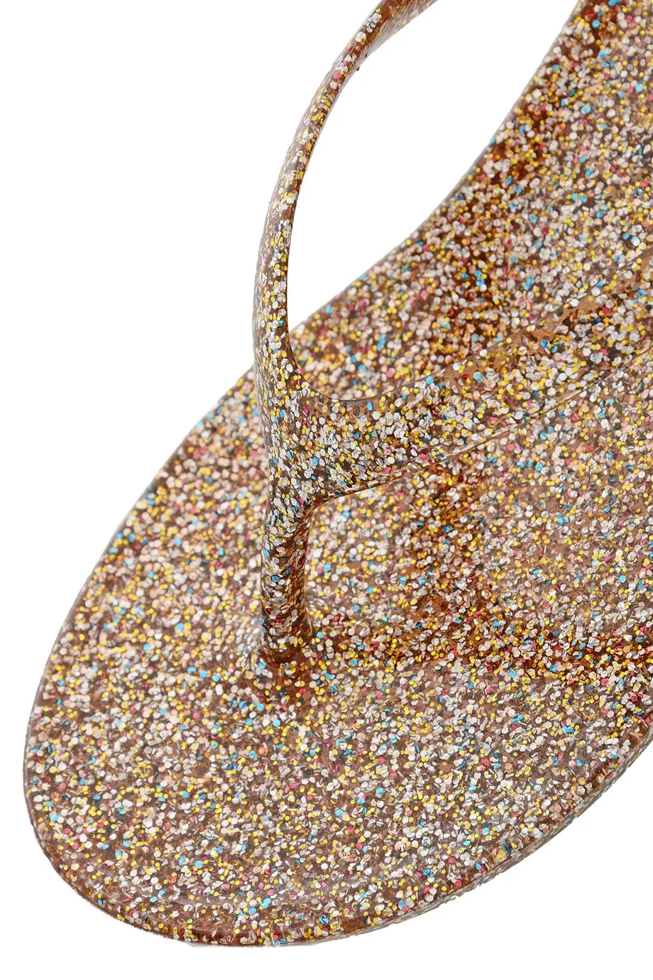 COLORS OF CALIFORNIA GLITTER Peach Thong Flip Flops