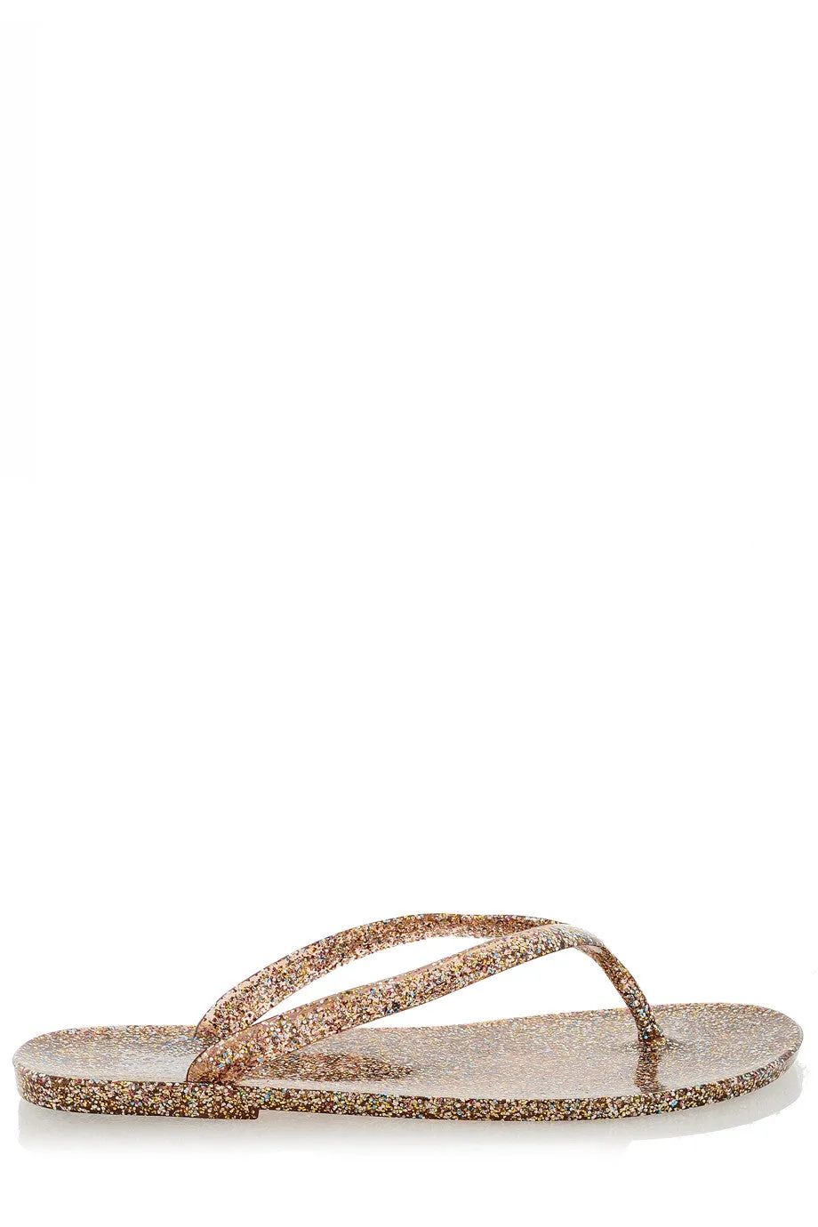 COLORS OF CALIFORNIA GLITTER Peach Thong Flip Flops