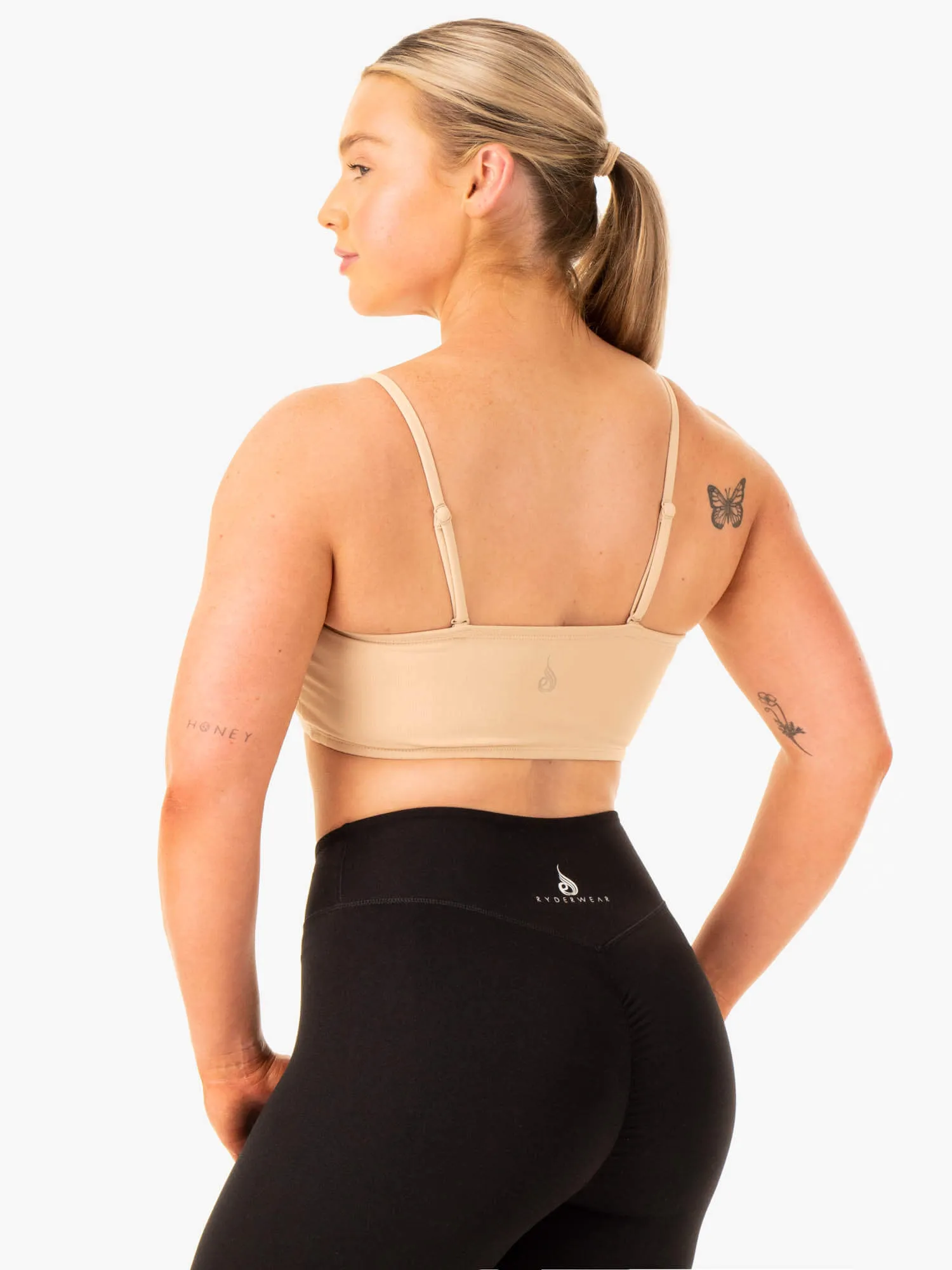 Convertible Bandeau Sports Bra - Sand