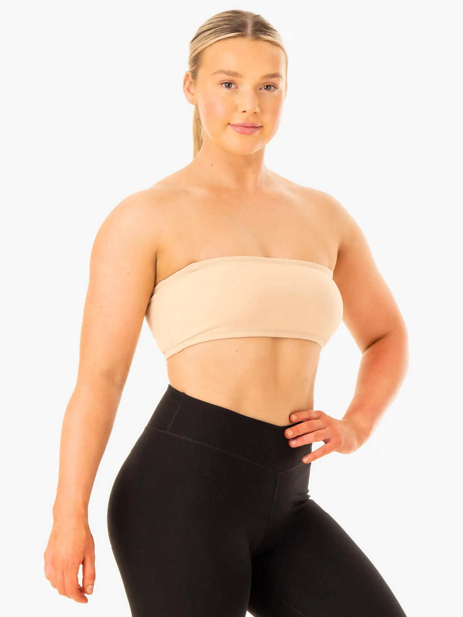 Convertible Bandeau Sports Bra - Sand