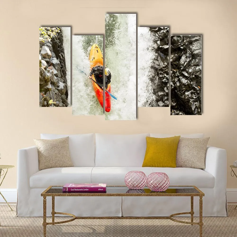 Courageous Kayaker Canvas Wall Art