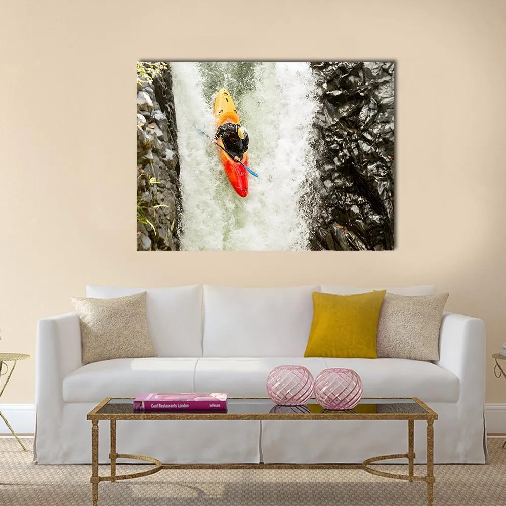 Courageous Kayaker Canvas Wall Art