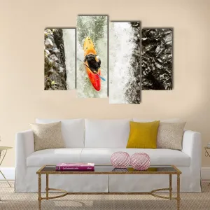 Courageous Kayaker Canvas Wall Art