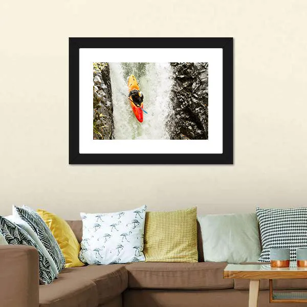 Courageous Kayaker Canvas Wall Art