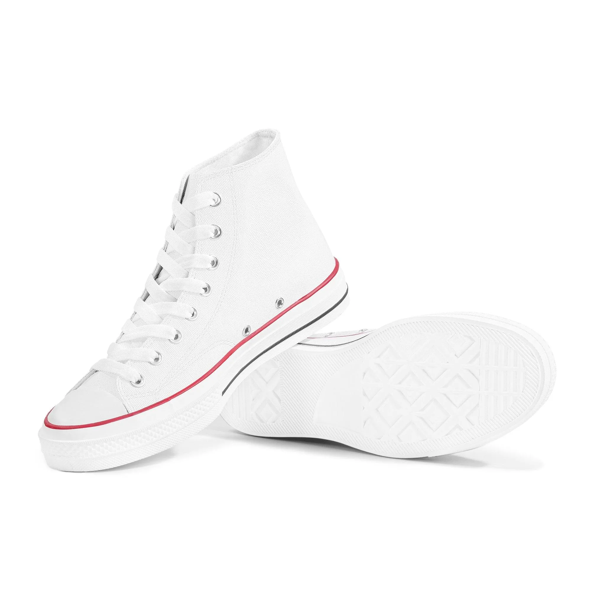 Custom Canvas High Top Shoes – White D70