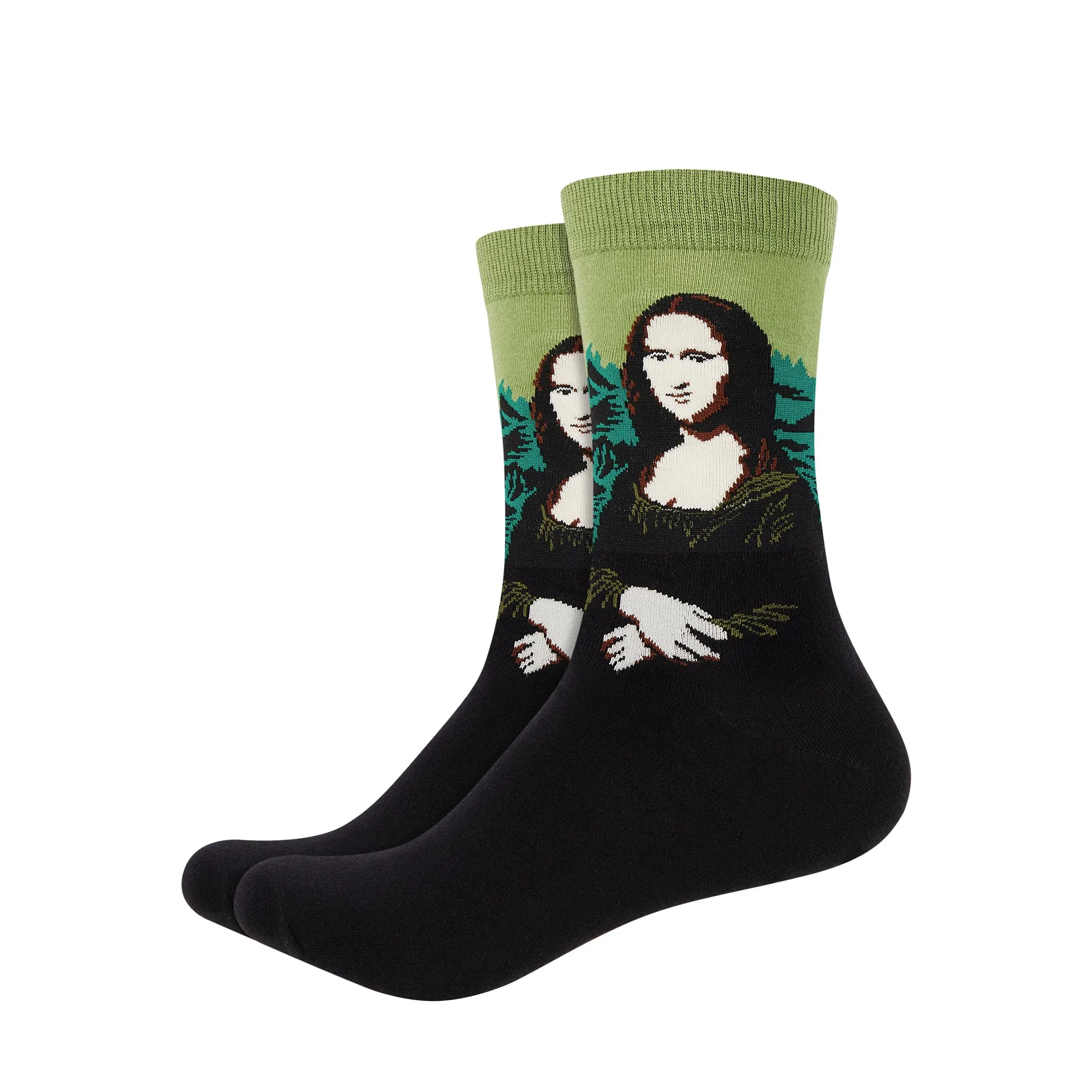 Da Vinci's Mona Lisa Printed Crew Length Socks