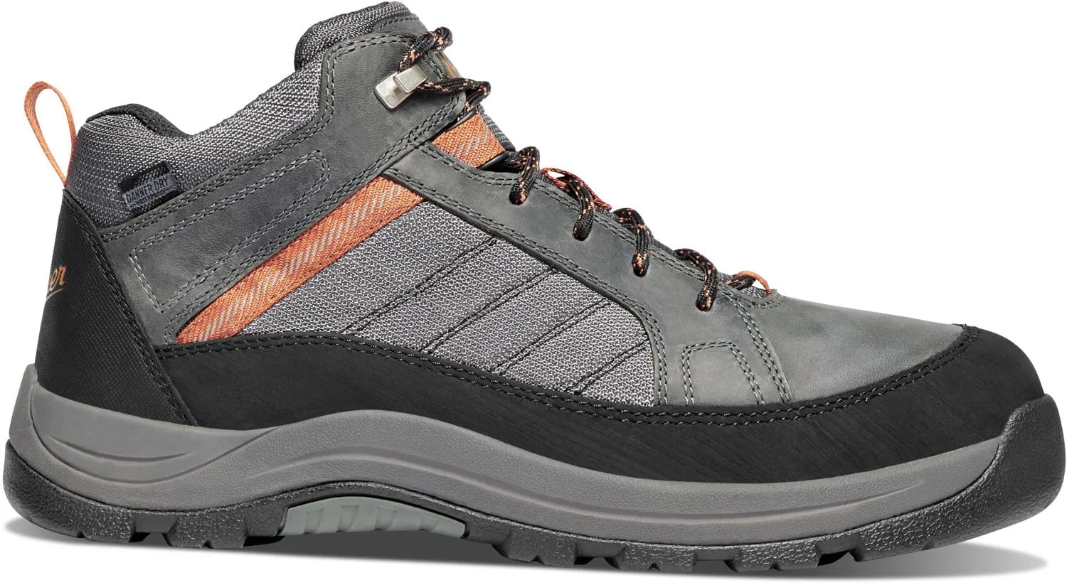 Danner Mens Riverside 4.5in Gray/Orange Leather Work Shoes