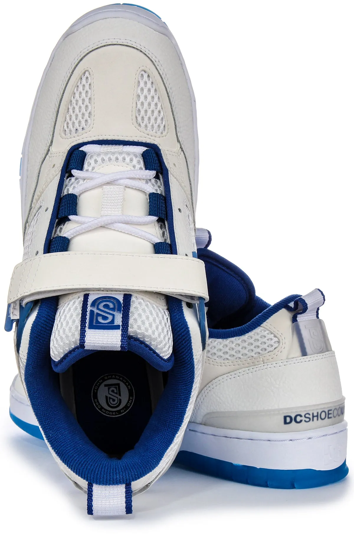 Dc Shoes Js 1 In White Blue For Men