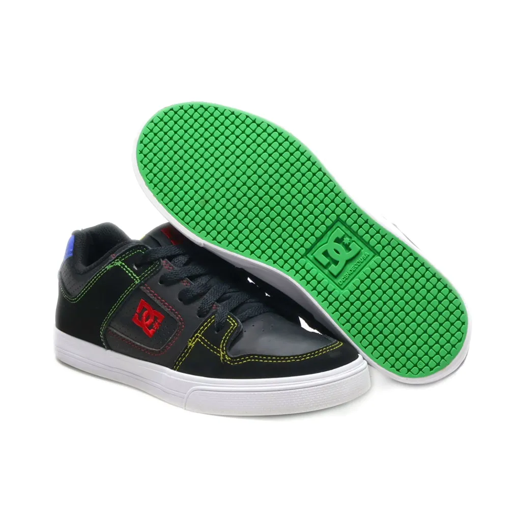 Dc Shoes Pure Skate Low-Top Sneakers Leather Black Colour For Women