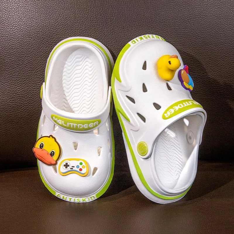 Dunnmall Children's Slippers Summer Boys' Baby Kids' Home Indoor Non-Slip Soft Bottom Lightweight Girls' Hole Shoes Sandals