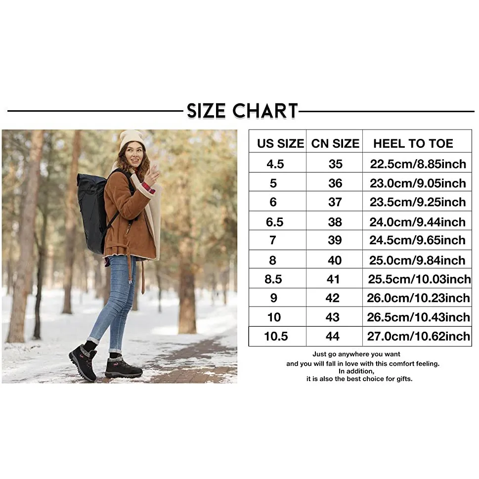 DUOYANGJIASHA Winter Snow Boots for Women Keep Warm Lined Ankle Booties Outdoor Hiking Shoes