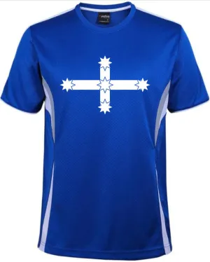 Eureka Flag Sports Wear T-Shirt (Royal Blue, Grey/White Trim)