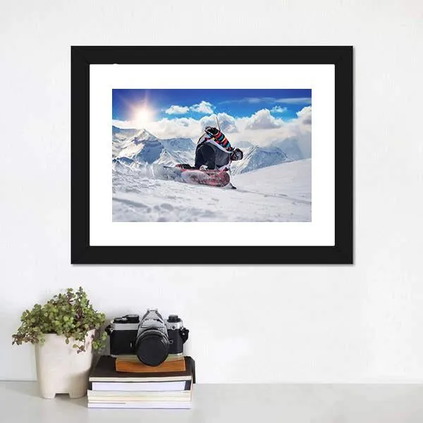 Extreme Snowboarding Man Canvas Wall Art