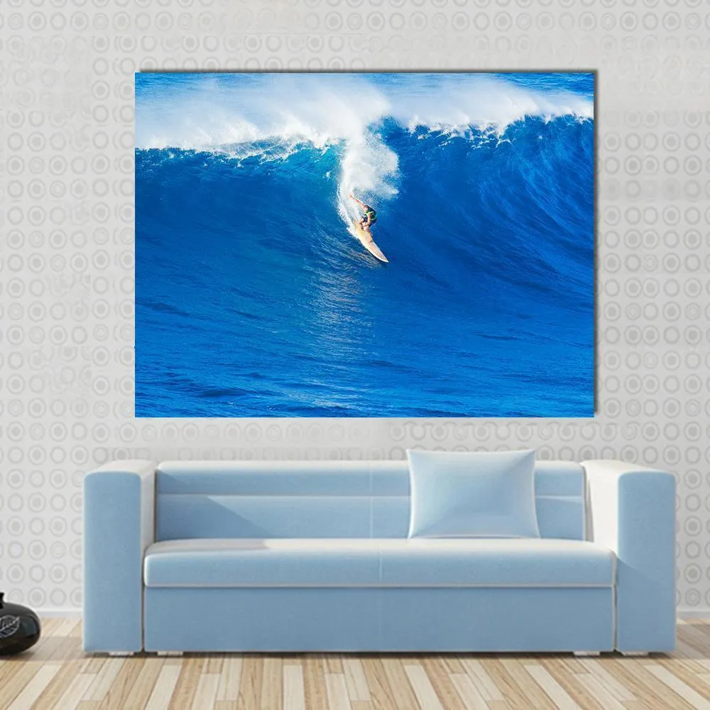 Extreme Surfer Riding Canvas Wall Art