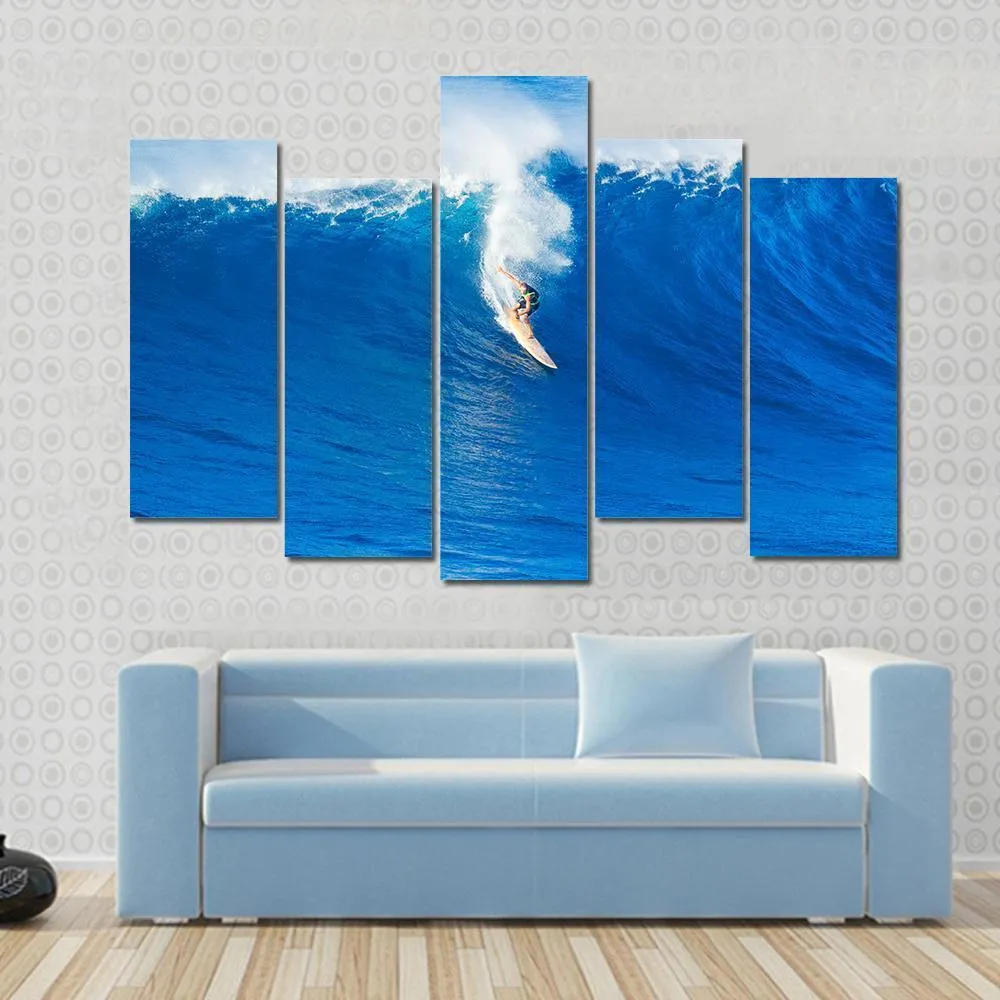 Extreme Surfer Riding Canvas Wall Art