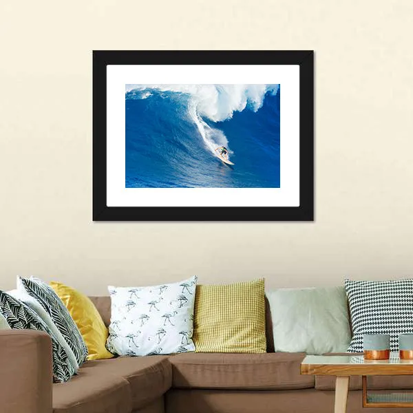 Extreme Surfer Riding Canvas Wall Art